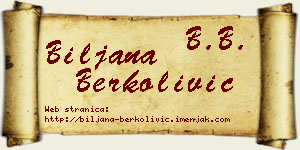 Biljana Berkolivić vizit kartica
